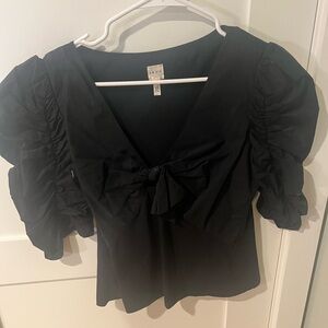 Black Puff Sleeve Top (never worn)